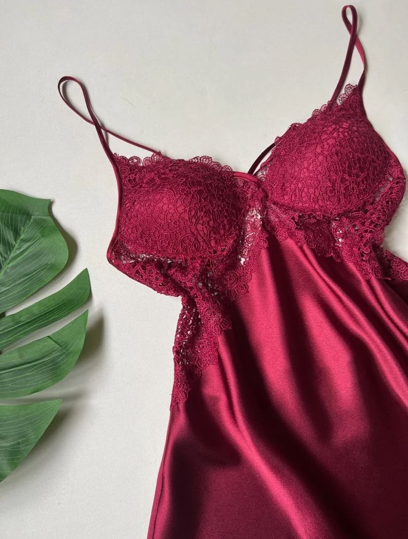 Silk Detailed 6-Piece Satin Nightgown Dressing Gown Set